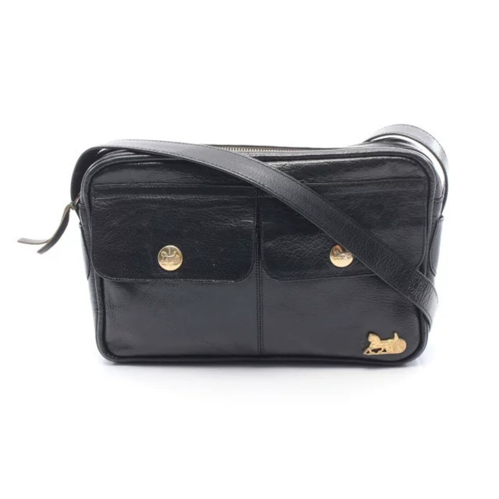 Celine Carriage Shoulder Bag Leather Black